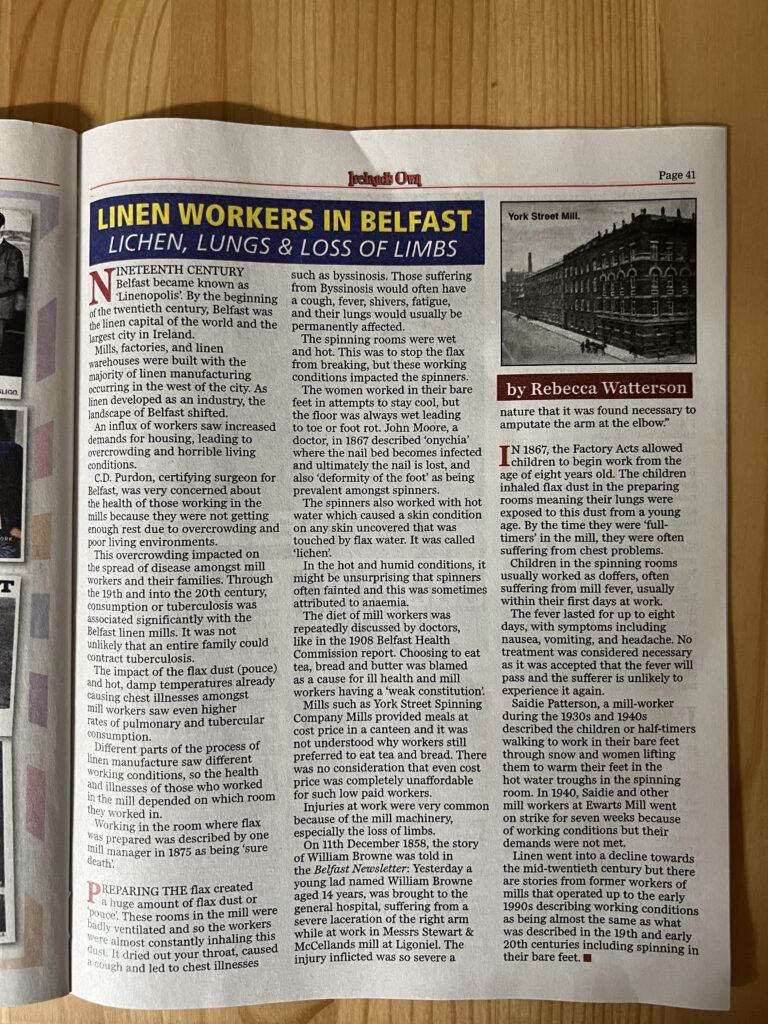 My article in Ireland's Own.